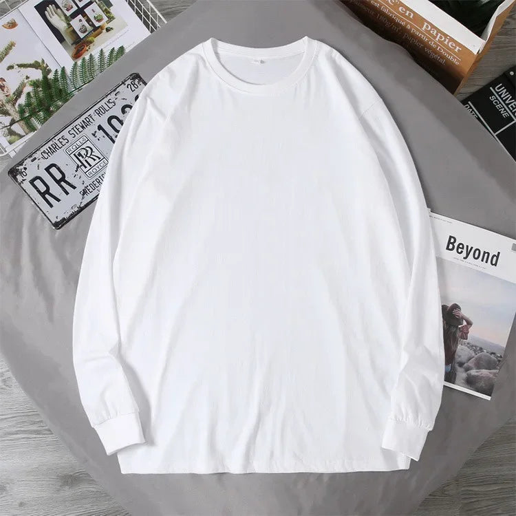 180kg Plus Size Men Cotton T Shirt Long Sleeved Pullovers Printed Tops Big Size 5XL 6XL 7XL Autumn Winter Big Size Men Clothing