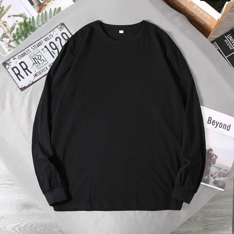 180kg Plus Size Men Cotton T Shirt Long Sleeved Pullovers Printed Tops Big Size 5XL 6XL 7XL Autumn Winter Big Size Men Clothing