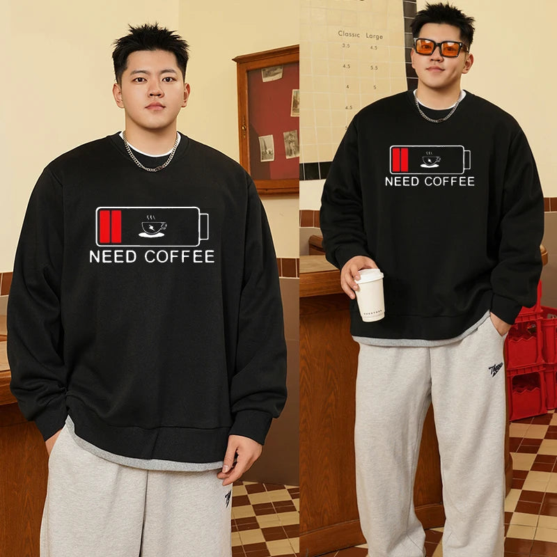 Men Sweatshirts Printed Plus Size 110-180kg 6XL 7XL 8XL Winter Long Sleeve Pullovers Man Round Neck Tops Big Size Men Clothing